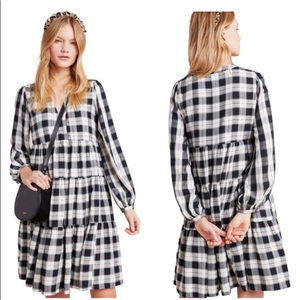 Anthropology Maeve Amber Plaid Tiered Tunic‎ (M)